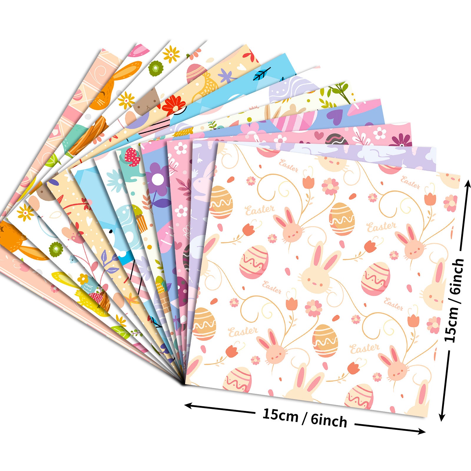 Wholesale 12pcs/pack Easter egg bunny decoration notebook personality DIY background material paper